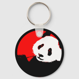 panda. Farbe anpassbarer Kreis. Schlüsselanhänger