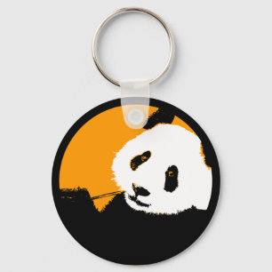 panda. Farbe anpassbarer Kreis. Schlüsselanhänger