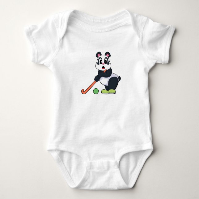 Panda Field Hockey Field Hockey Baby Strampler (Vorderseite)
