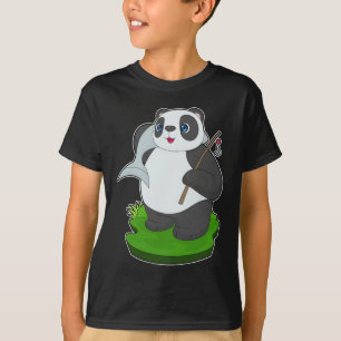 Panda Fischer Fischen Angeln T-Shirt