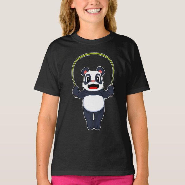 Panda Fitness Rope Sports T-Shirt (Vorderseite)