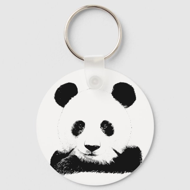 Panda Flüchtigen Blicke Out Schlüsselanhänger (Vorderseite)