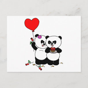 Panda forever love postkarte