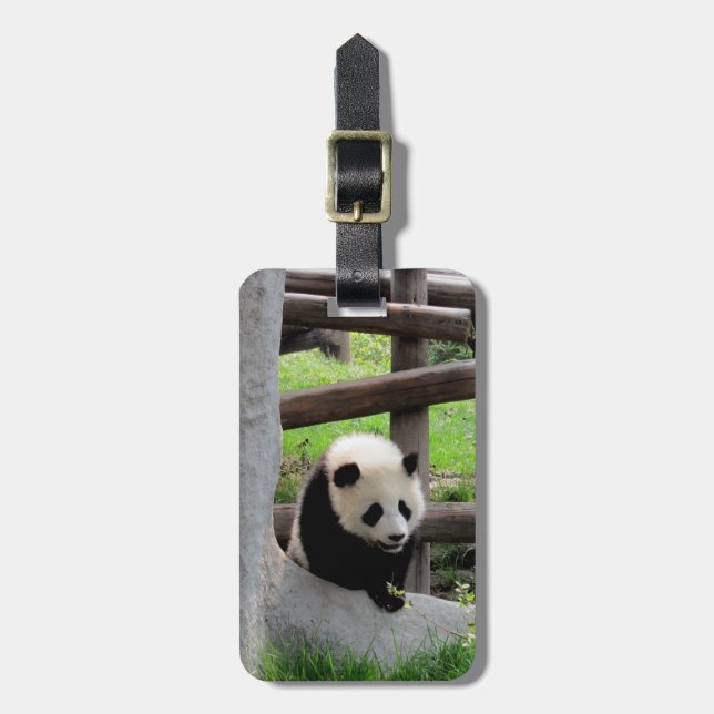 Panda Foto - Personalizable Gepäckanhänger (Vorderseite vertikal)