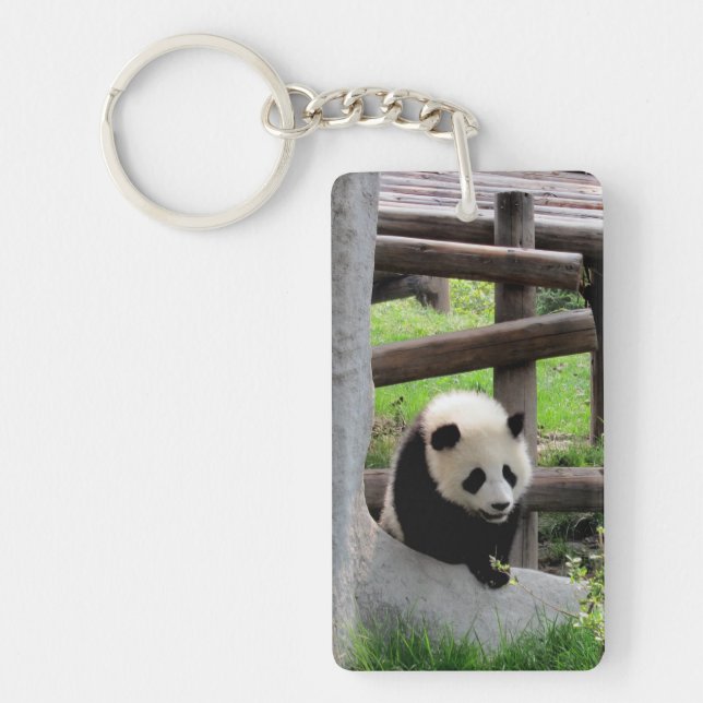 Panda Fotograf Schlüsselanhänger (Vorderseite)