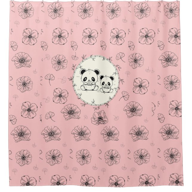 Panda-Freunde Duschvorhang (Vorderseite)