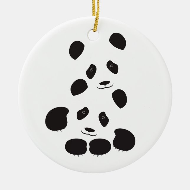 Panda-Freundschaft Keramikornament (Vorne)