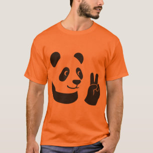 Panda-Friedenszeichen-Grafik-T-Shirt T-Shirt