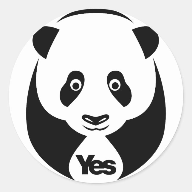 Panda für Ja-Aufkleber Runder Aufkleber (Vorderseite)
