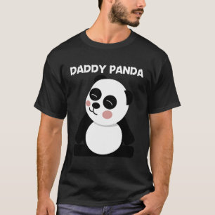 Panda für Vater Schwarz-weiß Bärenkuppe T-Shirt