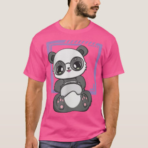 Panda Gamer bei der Arbeit Kawaii Bärengrünviromen T-Shirt