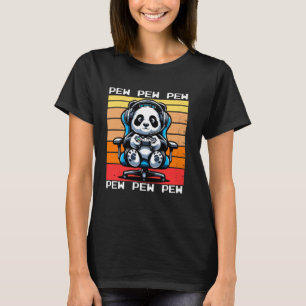 Panda Gamer Pew Lustige Videospiele Vintage Jungen T-Shirt