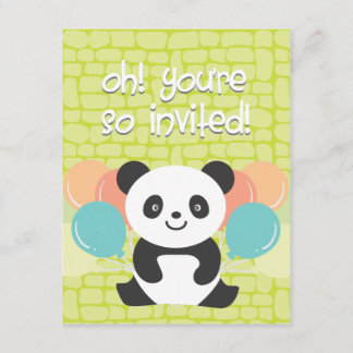 Panda-Geburtstags-Party Einladung