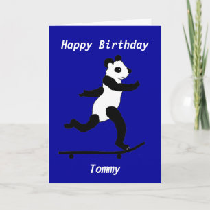 Panda Geburtstagskarte für Skateboards Karte