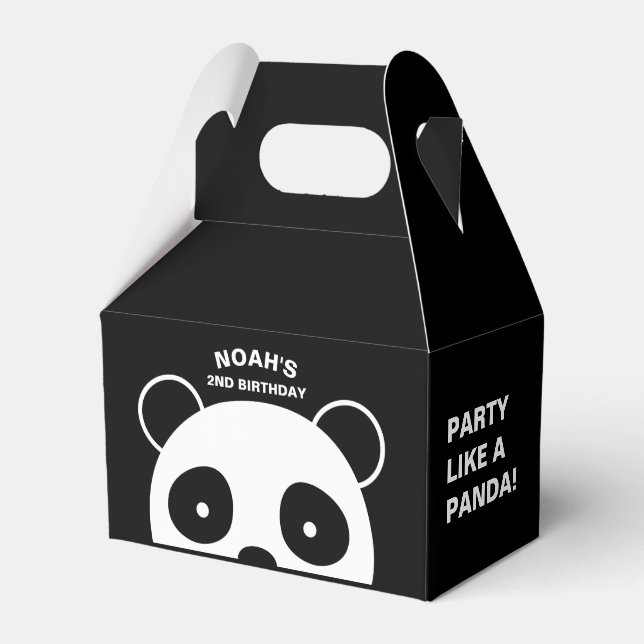 Panda Gefälligkeitsboxen, Schwarzweiß-Party Geschenkschachtel (Vorderseite)