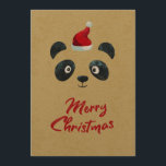 Panda gegenüber Santa, Kinder Urlaub Vintag Feiertagskarte<br><div class="desc">Ein niedliches Retro-Vintages Panda Gesicht empfängt die Weihnachtsgrußkarte für Kinder. Die perfekte Vintage Grußkarte,  um Ihrer Familie und Freunden einen angenehmen Urlaub mit dem Aussehen des Handwerks zu wünschen.</div>