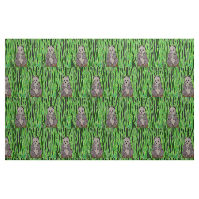 Panda - gekämmter Baumwollstoff Stoff (Fat Quarter (45,7 x 55,9 cm))
