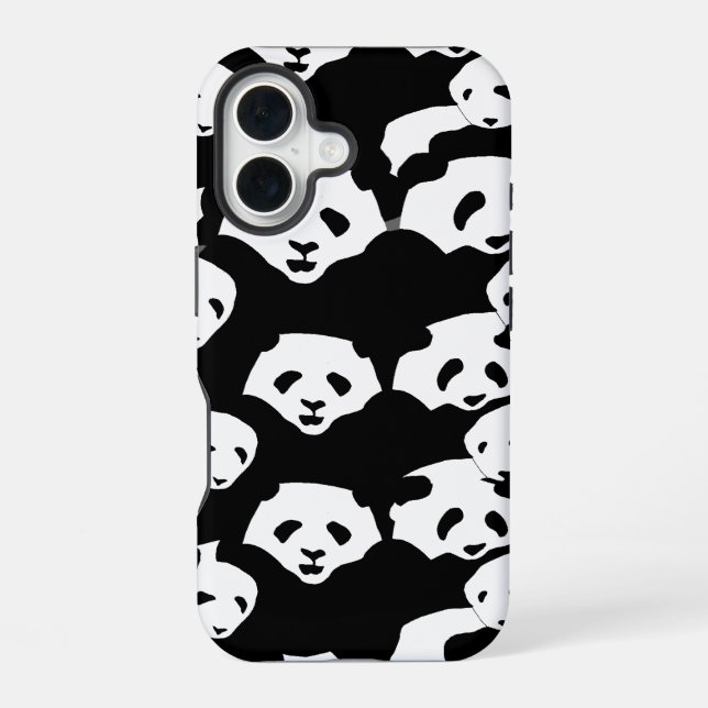Panda gemustert iPhone 16 hülle (Rückseite)