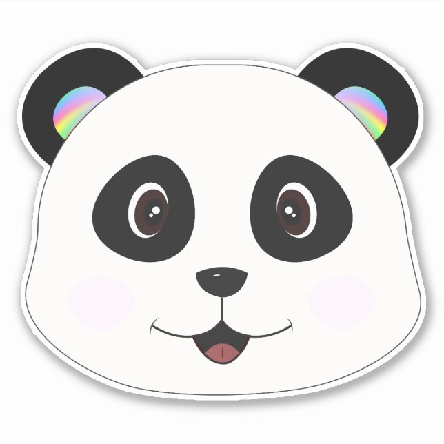 Panda Gesicht individuell geschnitten Vinyl Sticke Aufkleber (Vorderseite)