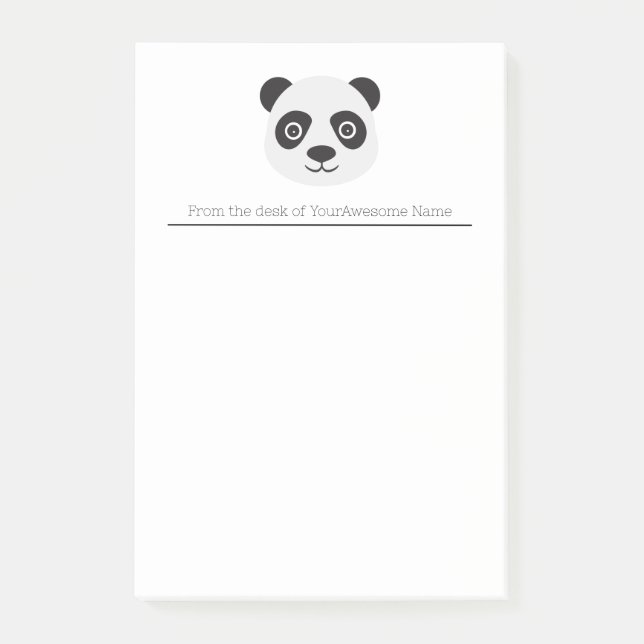 Panda Gesicht Schwarz-Weiß-Bär Post-it-Hinweise Post-it Klebezettel (Vorderseite)