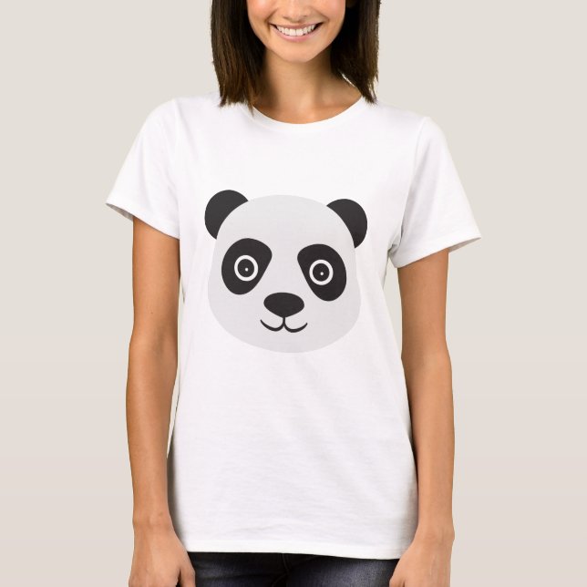Panda Gesicht Schwarz-Weiß-Bär T-Shirt (Vorderseite)