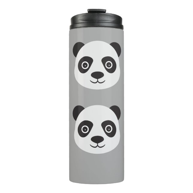 Panda Gesicht Schwarz-Weiß-Bär Thermosbecher (Vorderseite)