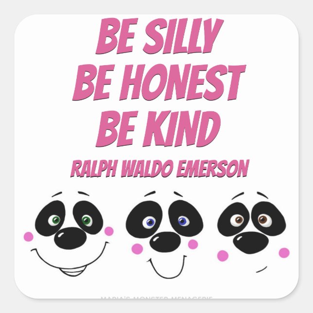 Panda Gesichter, Aufkleber (Vorderseite)