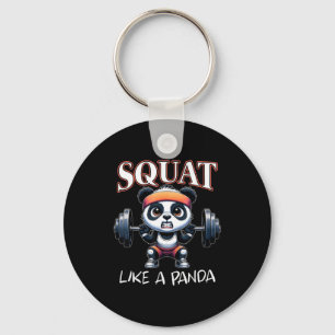 Panda Gewichtheben Fitness Lustiger Gym Spruch Kni Schlüsselanhänger