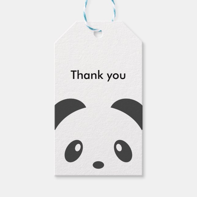Panda Gift Tags Geschenkanhänger (Vorderseite)