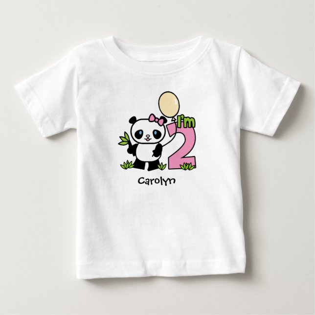 Panda Girl 2e anniversaire Baby T-shirt (Devant)