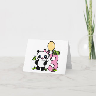 Panda Girl 3. Geburtstag Einladungen
