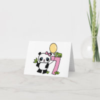 Panda Girl 7th Birthday Fill in Invitation
