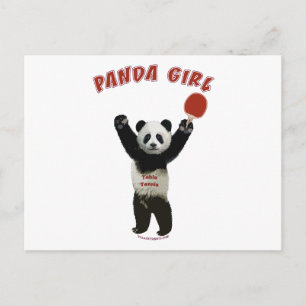 Panda Girl Ping Pong Postkarte