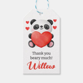Panda Girl with Hearts Valentine Geschenkanhänger