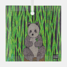 Panda - Glasverzierung