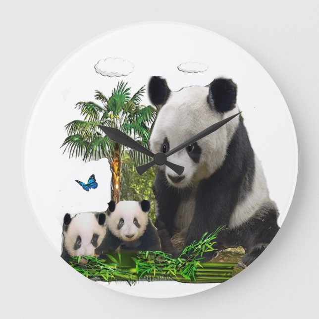 Panda Große Wanduhr (Vorderseite)