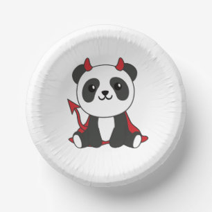 Panda Halloween Niedlicher Teufel Kinder Hexen Kos Pappteller