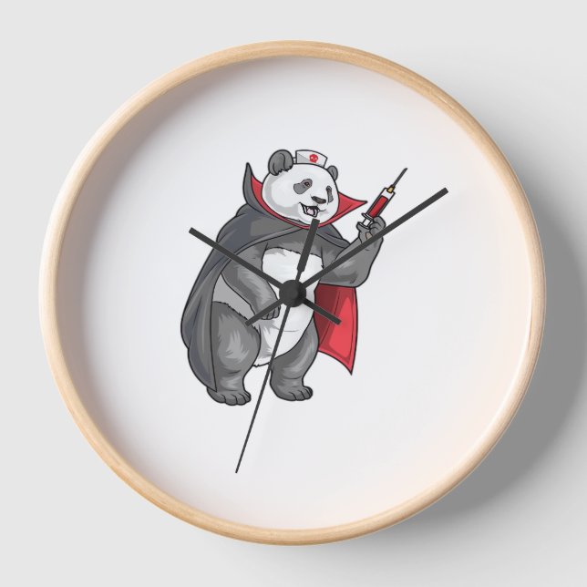 Panda Halloween Vampire Nurse Oversifizierter T -  Uhr (Vorderseite)