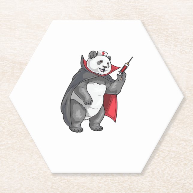 Panda Halloween Vampire Nurse Oversized T-Shirt Untersetzer (Vorderseite)