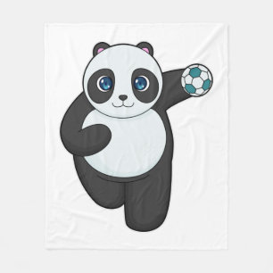 Panda Handball Spieler Handball Fleecedecke