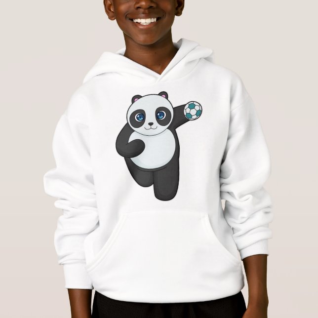Panda Handball Spieler Handball Hoodie (Vorderseite)