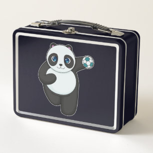 Panda Handball Spieler Handball Metall Brotdose