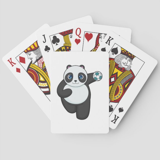 Panda Handball Spieler Handball Spielkarten (Rückseite)