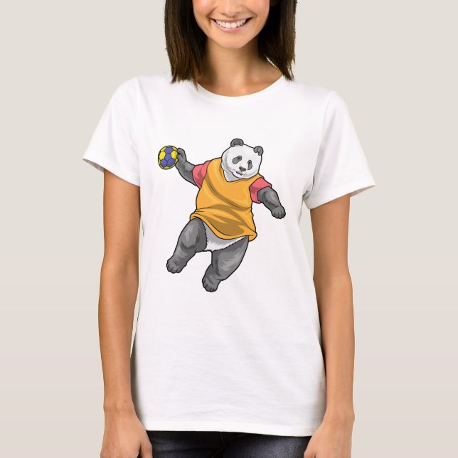 Panda Handball Spieler Handball T-Shirt (Vorderseite)