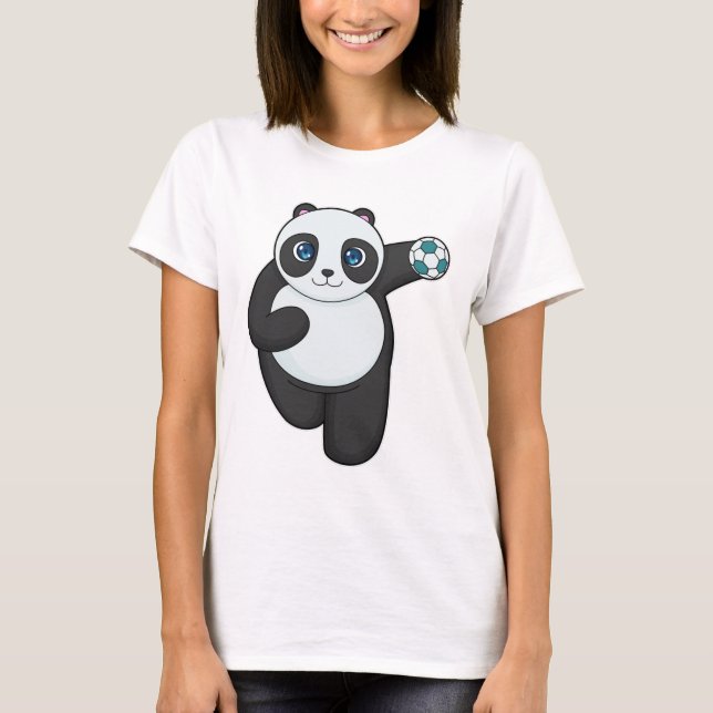 Panda Handball Spieler Handball T-Shirt (Vorderseite)