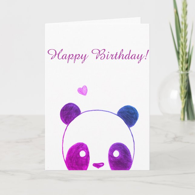 Panda Happy Birthday Card Karte (Vorderseite)