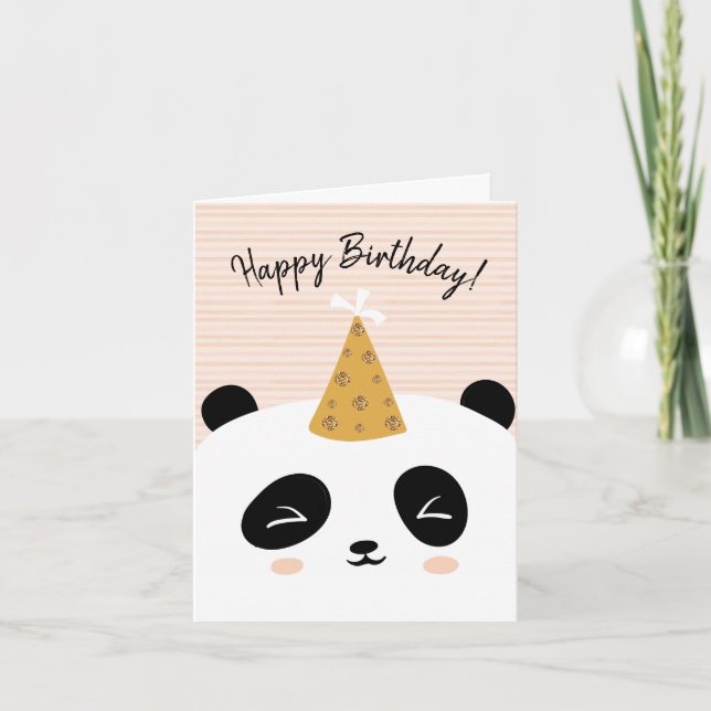 Panda Happy Birthday Card Karte (Vorderseite)