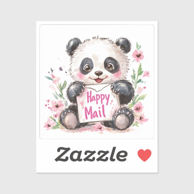 Panda, Happy Mail, Sticker (Feuille)