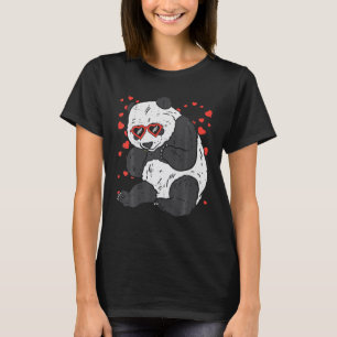 Panda Heart Glasses Niedlicher Valentinstag Bear T-Shirt