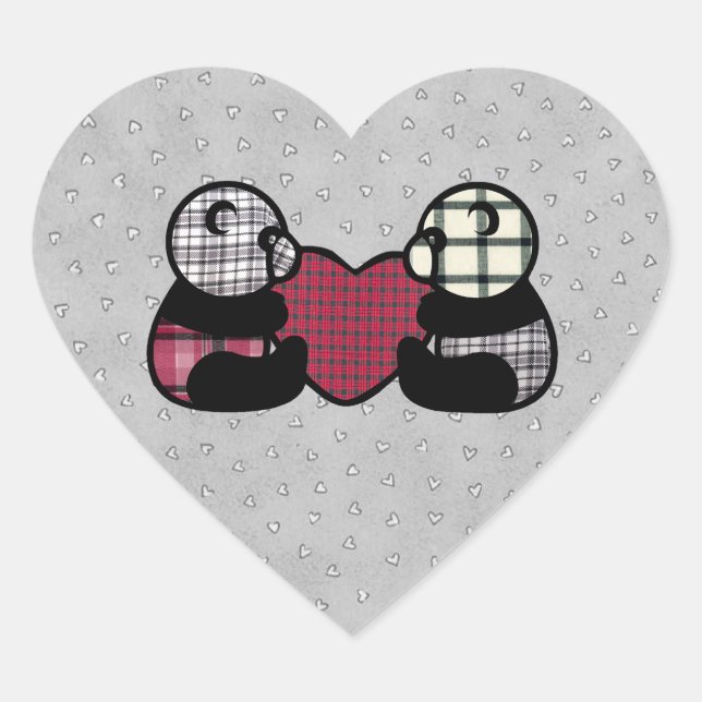 Panda Heart Sticker (Vorderseite)